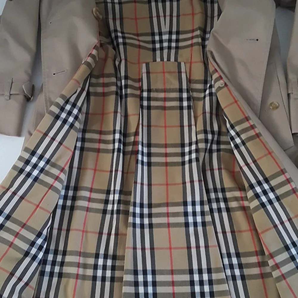 Burberry Check Heritage Trench Coat Honey Beige Size 6 - Picture 10 of 16